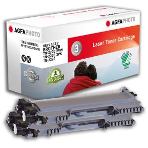 Compatible Toner Cartridge - Brother Tn-2220 - 2600 Pages - Black 2pk toner (2) black rebuilt 2x2600pages