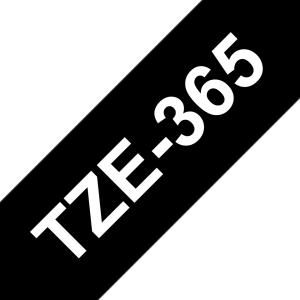 Tape 36mm Lami White On Black (tze-365)                                                              tape 8m laminated