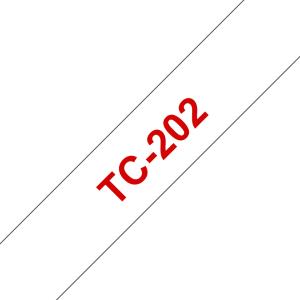 Tape 12mm Lami Red On White (tc202)                                                                  tape 7,7m laminated