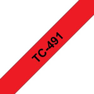 Tape 9mm Lami Black On Red (tc491)                                                                   tape 7,7m laminated