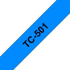 Tape 12mm Lami Black On Blue (tc501)                                                                 tape 7,7m laminated