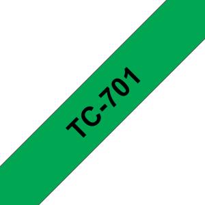 Tape 12mm Lami Black On Green (tc701)                                                                tape 7,7m laminated
