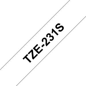 Tape 12mm Lami Black On White 4m (tze-231s)                                                          tape 4m laminated