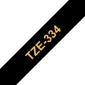 Tape Tz Series 12mm Lami Gold On Black (tze-334)                                                     tape 8m laminated