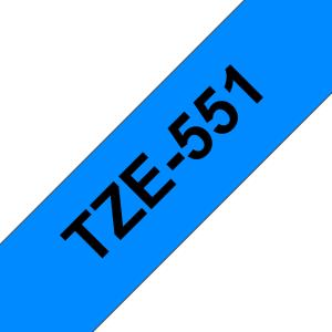 Tape 24mm Lami Black On Blue (tze-551)                                                               tape 8m laminated