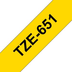Tape 24mm Lami Black On Yellow (tze-651)                                                             tape 8m laminated