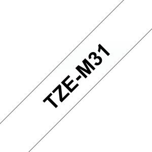 Tape 12mm Matt Black On Clear (tze-m31)                                                              tape 8m laminated