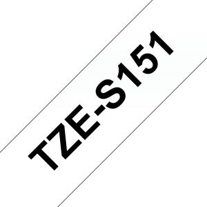 Tape 24mm Black On Clear Strong Adhesive (tze-s151)                                                  tape 8m laminated