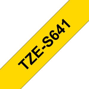 Tape 18mm Black On Yellow Strong Adhesive (tze-s641)                                                 tape 8m laminated