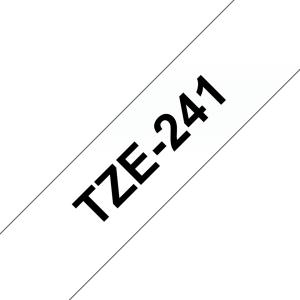 Tape 18mm Lami Black On White (tze-241)                                                              tape 8m laminated