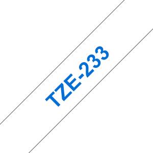 Tape 12mm Lami Blue On White (tze-233)                                                               tape 8m laminated