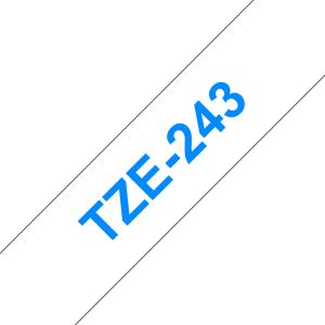 Tape 18mm Lami Blue On White (tze-243)                                                               tape 8m laminated