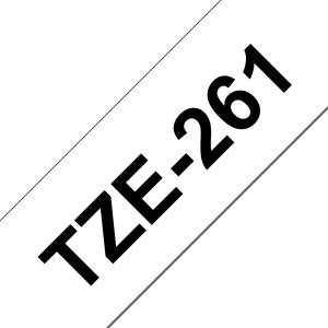 Tape 36mm Lami Black On White (tze-261)                                                              tape 8m laminated