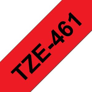 Tape 36mm Lami Black On Red (tze-461)                                                                tape 8m laminated