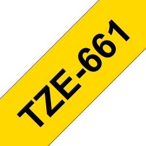 Tape 36mm Lami Black On Yellow (tze-661)                                                             tape 8m laminated