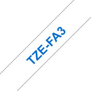 Tape 12mm Fabric Blue On White (tze-fa3)                                                             textile tape 3m
