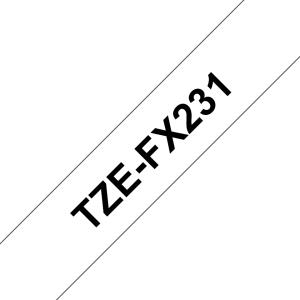 Flexible Tape 12mm Black On White (tze-fx231)                                                        tape 8m laminated