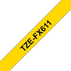 Flexible Tape 6mm Black On Yellow (tze-fx611)                                                        tape 8m laminated