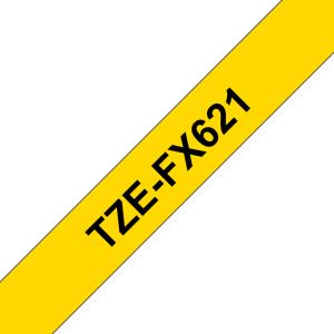 Flexible Tape 9mm Black On Yellow (tze-fx621)                                                        tape 8m laminated