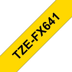 Flexible Tape 18mm Black On Yellow (tze-fx641)                                                       tape 8m laminated