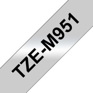 Tape 24mm Mat Metalic Black On Silver tape 8m laminated