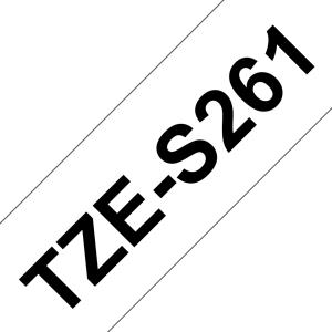 Tape 36mm Black On White Strong Adhesive (tze-s261)                                                  tape 8m laminated
