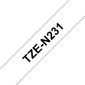 Tape 12mm Non Lami Black On White (tze-n231)                                                         tape 8m non-laminated