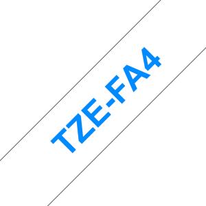 Tape TZe 18mm Blue On White Iron-on Fabric                                                           3m non laminated