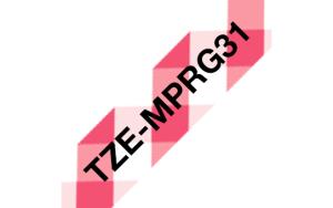 Tape Tze-mprg31 12mm Black On Red Gingham                                                            tape 4m laminated textile
