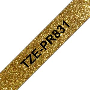 Tape Tze-pr831 24mm Ribbon Gold-black tape 8m laminated