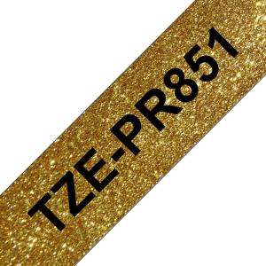 Tape Tze-pr851 12mm Ribbon Gold-black tape 8m laminated