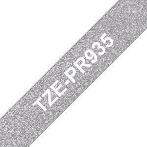 Tape Tze-pr935 12mm Ribbon Silver-white tape 8m laminated