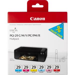 Ink Cartridge - Pgi-29 Multipack Cmy/pc/pm/r Multipack Cyan cmy pc/pm/r w/o SEC blister 6x36 ml