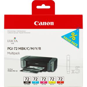 Ink Cartridge - Pgi-72 Mbk/c/m/y/r Multi Pack cmy mbk/r w/o SEC photos blister 5x14 ml