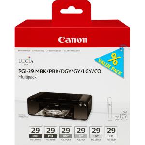 Ink Cartridge - Pgi-29 - Standard Capacity 9ml - Multi Pack mbk/pbk/dgy/gy/lgy/co w/o SEC blister