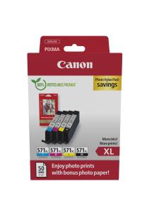 Ink Cartridge - cli-571xl Bk/c/m/y Photo Value ink+photo paper (4) cmy pbk HC w/o SEC