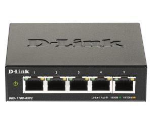 Switch Dgs-1100-05v2/e 5 Ports Gigabit Smart Managed Standalone 5xRJ45 V2 black managed