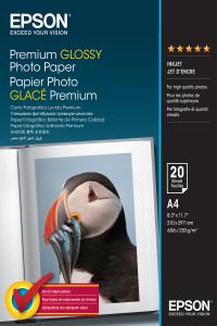 Premium Glossy Photo Paper A4 20-sheet (c13s041287)                                                  A4 (210x297mm) 20sheet white 255gr