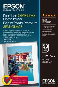 Paper Photo Premium Semiglossy 10x15cm 50-sheet (c13s041765)                                         sheet white 251gr silk matt