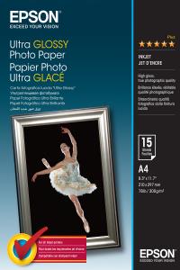 Paper Photo Ultra Glossy A4 15-sheet (c13s041927)                                                    A4 (210x297mm) 15sheet white ultra 300gr