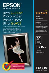 Paper Photo Ultra Glossy 10x15cm 20-sheet 2-pk (c13s041926bh)                                        sheet white ultra 300gr high gloss