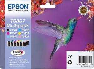Ink Cartridge - T0807 Hummingbird - 44.4ml - Black/ Yellow/ Cyan/ Magenta/ Light Magenta/ Light Cyan cmyk lc/lm 6x7,4 ml