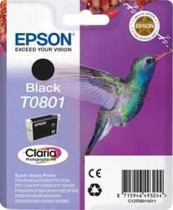Ink Cartridge - T0801 Hummingbird - 7.4ml - Black pages 7,4ml