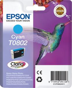 Ink Cartridge - T0802 Hummingbird - 7.4ml - Cyan pages 7,4ml