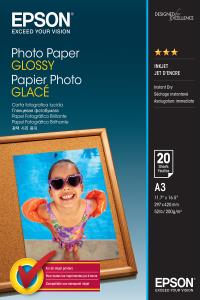 Photo Paper Glossy A3 20 Sheets                                                                      A3 (297x420mm) 20sheet white 200gr