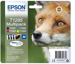 Ink Cartridge - T1285 Fox 3.5ml/ 5.9ml - Cyan/yellow/ Magenta/ Black 170bk/175c/140m/225ypages 1x5,9/3x3,5 ml