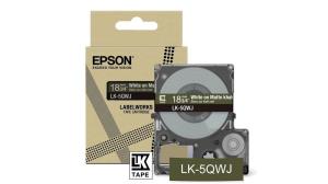 Tape Cartridge - Lk-5qwj - 18mm - Matte Khaki/ White  LK5QWJ tape matte 8m