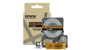 Tape Cartridge - Lk-5kbm - 18mm - Metallic Gold/ Black LK-5KBM tape metallic 9m