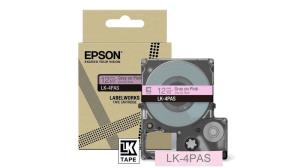 Tape Cartridge - Lk-4pas - 12mm - Pink / Grey  LK4PAS colour tape 8m