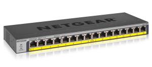Gigabit Unmanaged Switch 16-Port PoE/PoE+ 183w Standalone 16xRJ45 black unmanaged